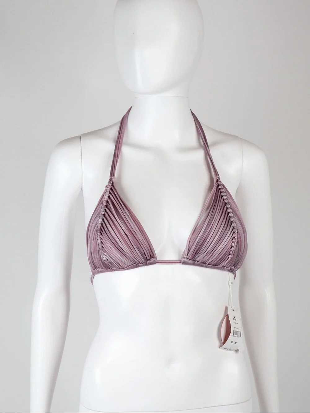 PQ SWIM | Women's Mauve Stringy Ruched Triangle Bikini Top